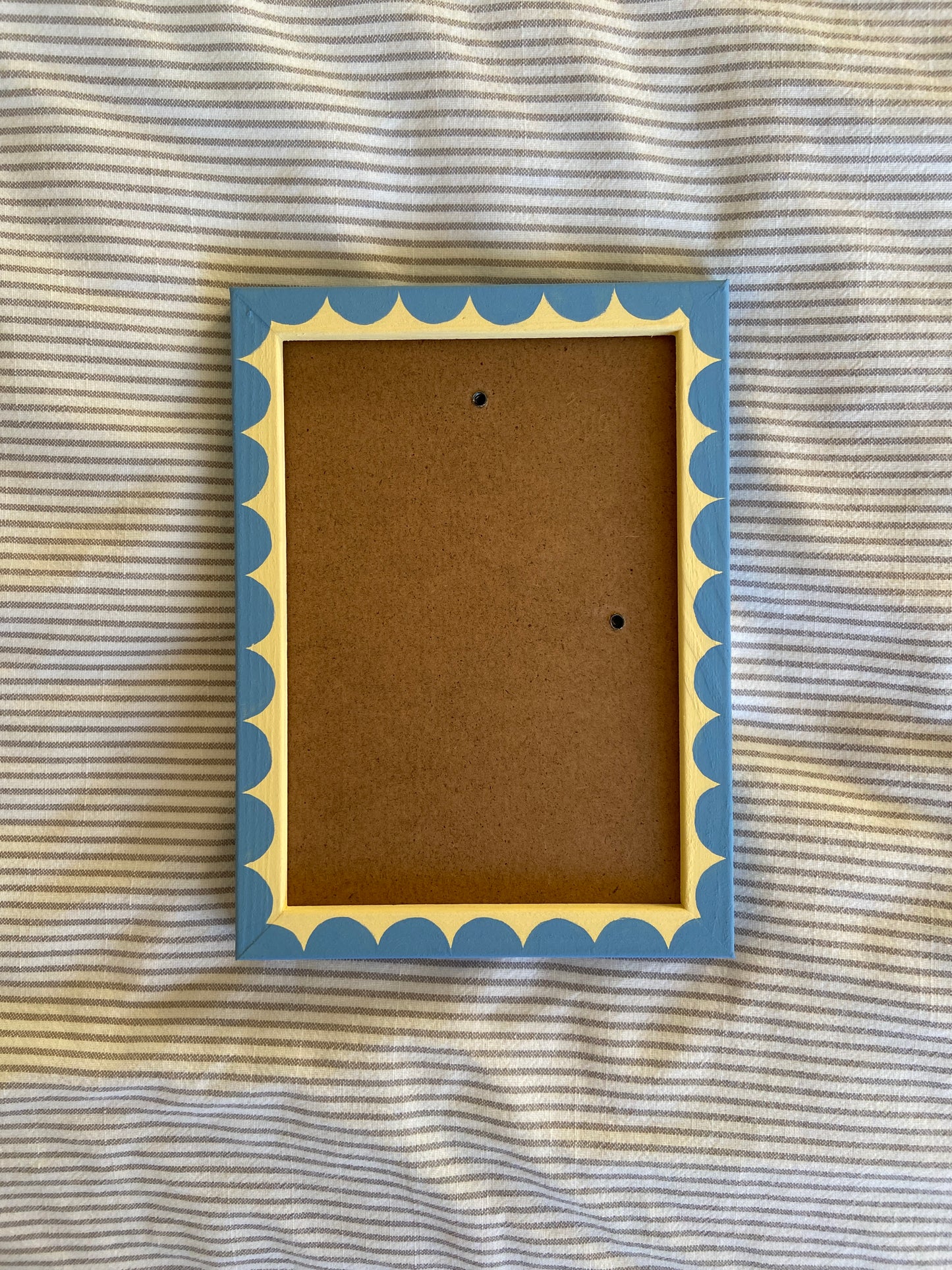 Cornflower Blue and Butter Yellow scallop frame