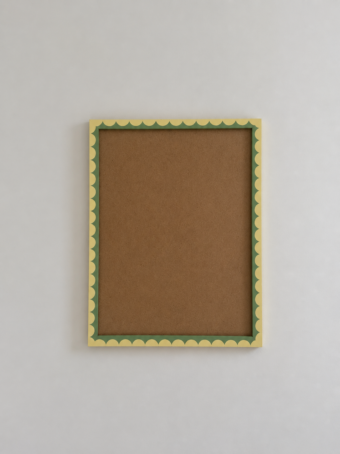 Butter yellow and green scalloped frame