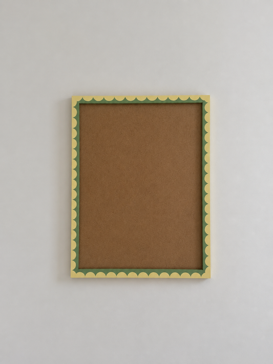 Butter yellow and green scalloped frame