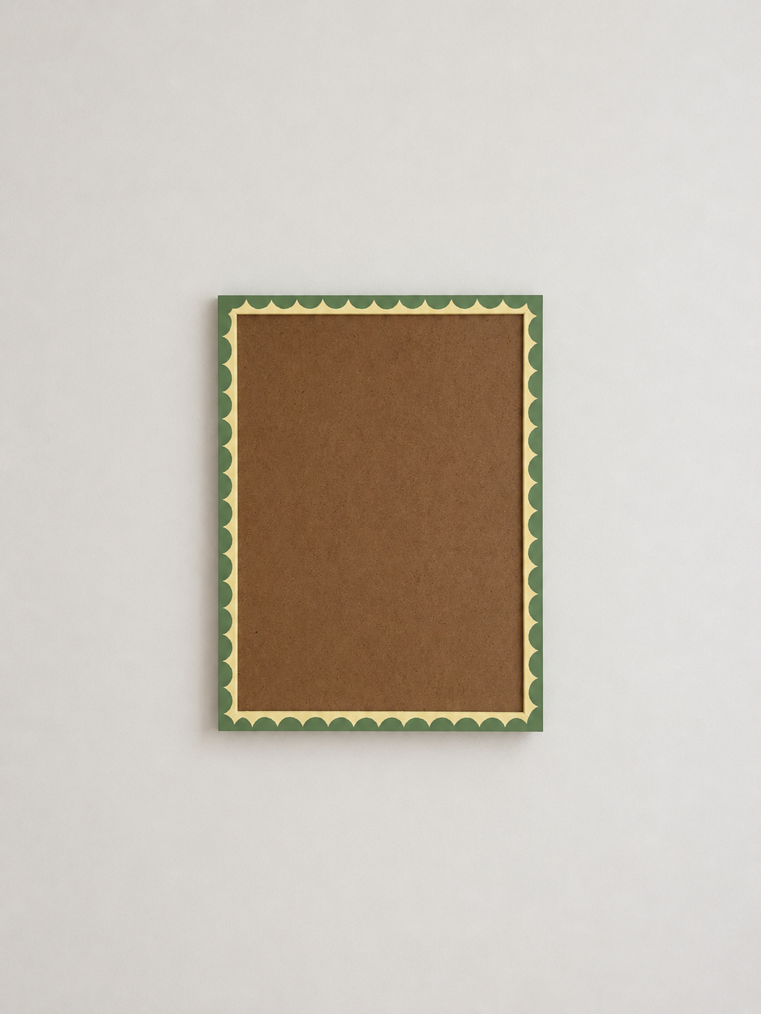Green and Butter yellow scallop frame