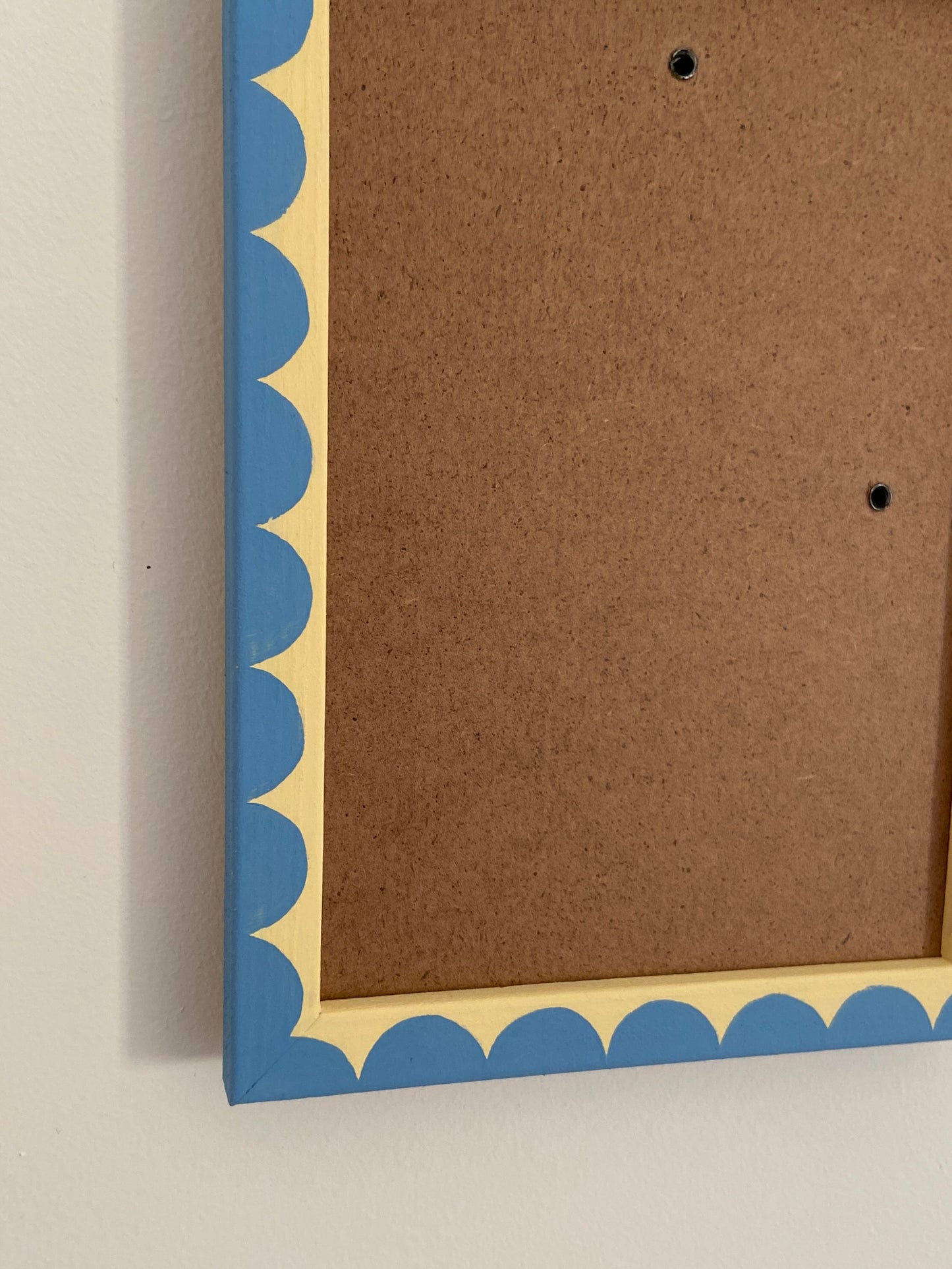 Cornflower Blue and Butter Yellow scallop frame
