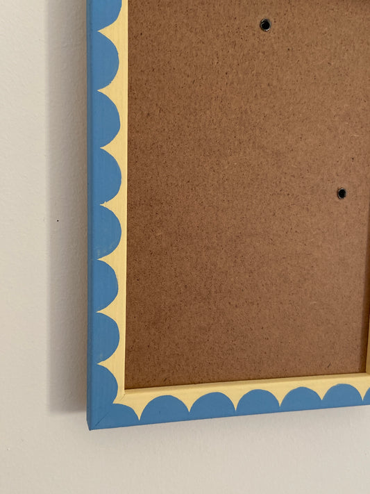 Cornflower Blue and Butter Yellow scallop frame