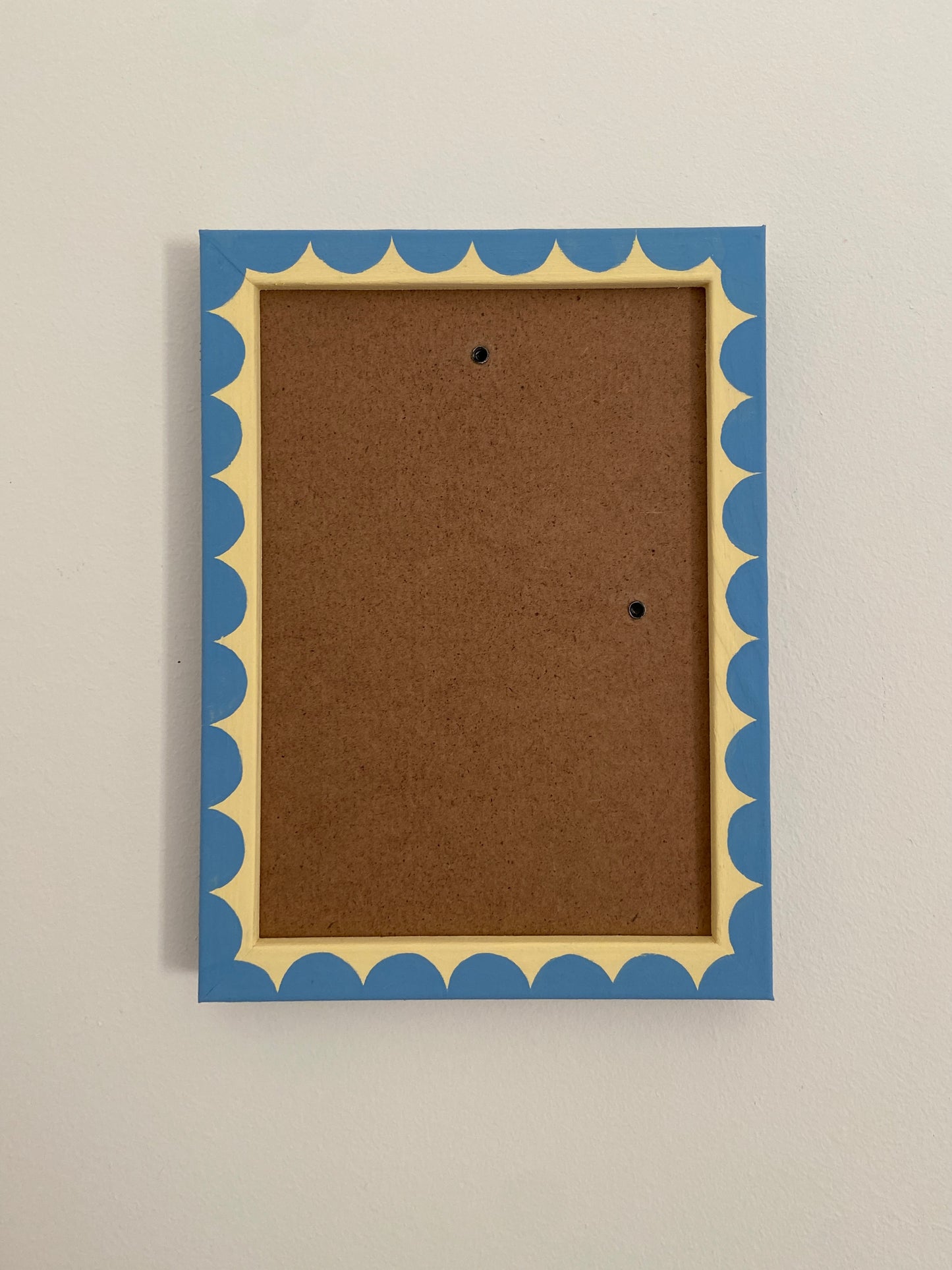 Cornflower Blue and Butter Yellow scallop frame