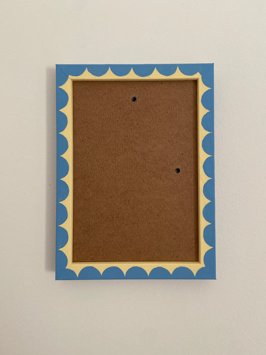 Cornflower Blue and Butter Yellow scallop frame