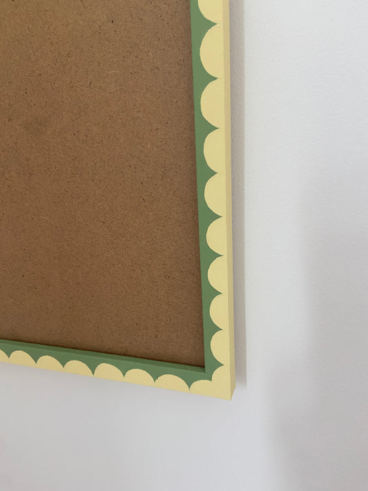 Butter yellow and green scalloped frame